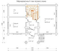 Проект дома 9 Х 7 Маркировочный план первого этажа